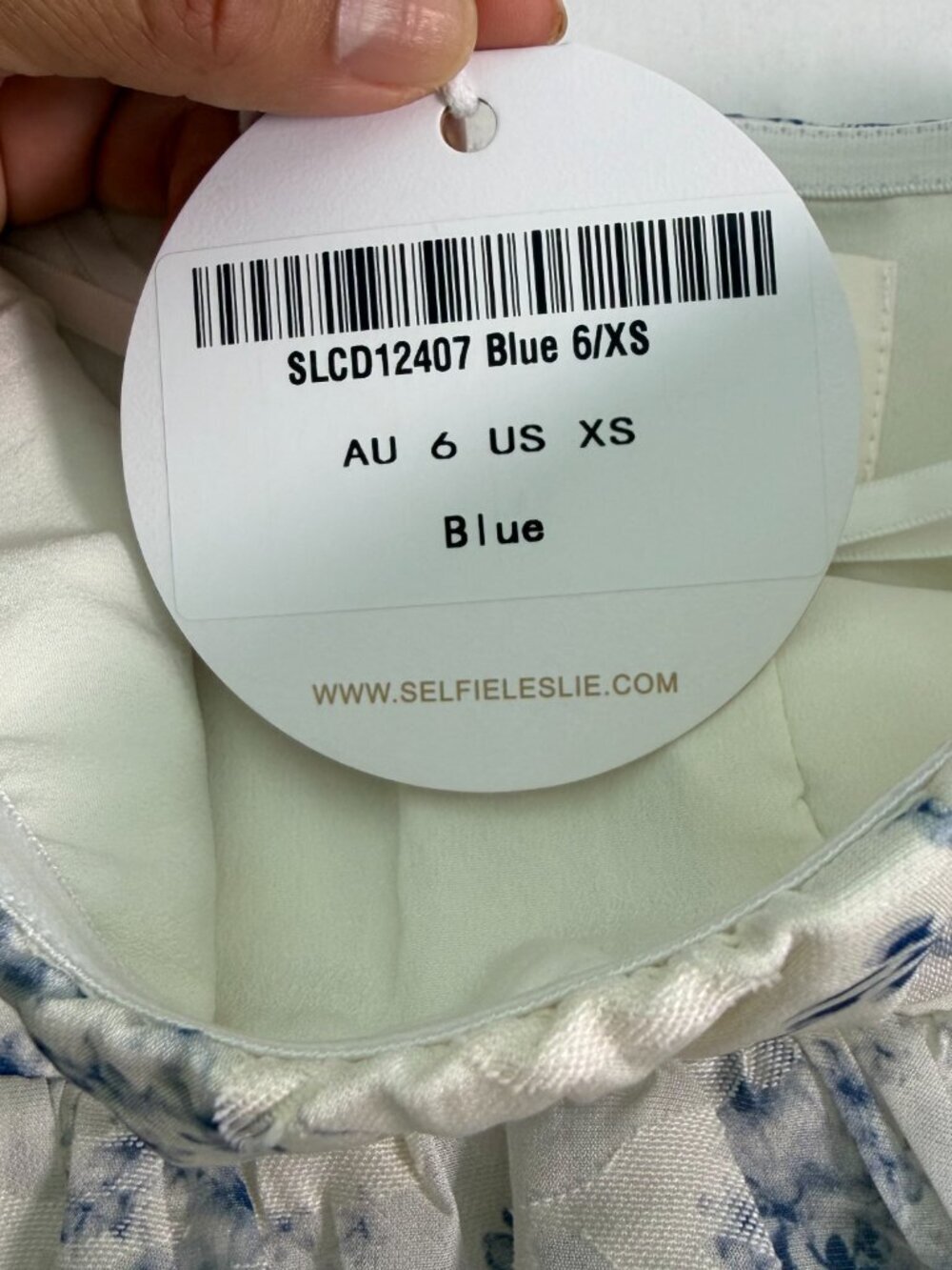 Selfie Leslie Strapless Babydoll Mini Dress Blue Floral XS NWT Cottagecore - Picture 12 of 13